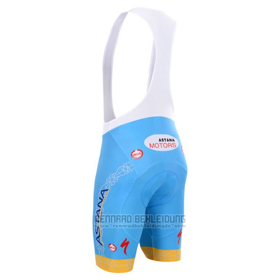 2015 Fahrradbekleidung Astana Hellblau Trikot Kurzarm und Tragerhose